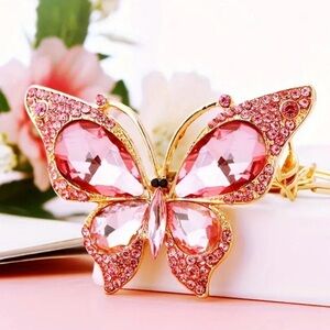 NWT Elegant Pink Butterfly Purse Charm